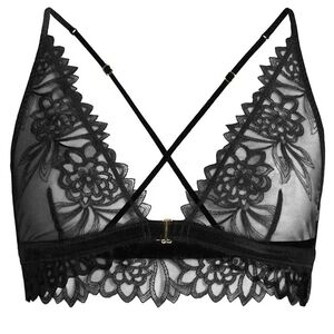 Chic Black Floral Lace Bralette